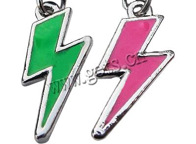 Zinc Alloy Enamel Pendants, Lightning Symbol, plated, more colors for choice, 10x18mm, Hole:Approx 2mm, Sold By PC