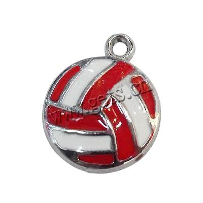 Zinc Alloy Enamel Pendants, Flat Round, plated, more colors for choice, 17x21mm, Hole:Approx 2mm, Sold By PC