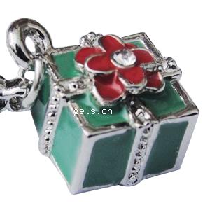 Zinc Alloy Christmas Pendants, Cube, plated, more colors for choice, 12mm, Hole:Approx 2mm, Sold By PC