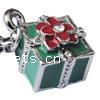 Pendentifs de Noël en alliage de zinc, cube, Placage, plus de couleurs à choisir, 12mm Environ 2mm, Vendu par PC