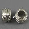 Zinc Alloy European Beads, Tube, plated, without troll cadmium free Approx 5mm 