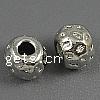Zink Legierung großes Loch Perlen, Zinklegierung, rund, plattiert, gehämmert, keine, frei von Kadmium, 9x7.5mm, Bohrung:ca. 4mm, ca. 530PCs/kg, verkauft von kg
