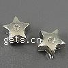 Zinc Alloy European Beads, Star, plated, without troll cadmium free Approx 5mm, Approx 