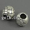 Zink Legierung großes Loch Perlen, Zinklegierung, Rohr, plattiert, keine, frei von Kadmium, 12x11mm, Bohrung:ca. 5.5mm, ca. 230PCs/kg, verkauft von kg