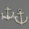 Zinc Alloy Ship Wheel & Anchor Pendant, plated Approx 2mm, Approx 