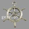 Zinc Alloy Ship Wheel & Anchor Pendant, plated Approx 3.5mm, Approx 