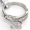 Cubic Zirconia Stainless Steel Finger Ring, with cubic zirconia 