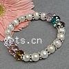 Crystal Pearl Bracelets, with Freshwater Pearl & Zinc Alloy, 8-10mm .5 Inch 