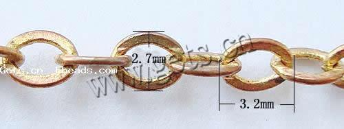 Brass Oval Chain, plated, more colors for choice, cadmium free, 3.2x2.7x0.5mm, Length:100 m, Sold By Lot