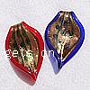 Pendentifs artisanaux au style murano, chalumeau, feuille, fait à la main, spirale & sable d'or, plus de couleurs à choisir Environ Vendu par PC