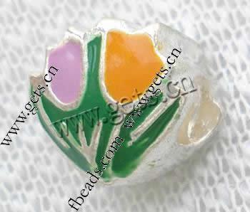 Enamel Brass European Beads, Nuggets, plated, more colors for choice, 10x11x12mm, Hole:Approx 4.5mm, Sold By PC