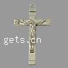 Pendentifs croix en alliage de zinc  , Crucifix, Placage, plus de couleurs à choisir Environ 2mm Vendu par sac