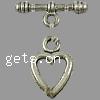 Zinc Alloy Toggle Clasp, Heart, single-strand cadmium free  Approx 2mm, Approx 