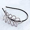 Hair Bands, Iron, with Non-woven Fabrics & Crystal, 56mm, 4mm 