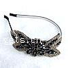 Hair Bands, Iron, with Non-woven Fabrics & Crystal & Glass Seed Beads, 52mm 