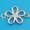Cubic Zirconia Sterling Silver Connector, 925 Sterling Silver, Flower, plated, 5 petal & with cubic zirconia Approx 1mm 