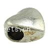 Zinc Alloy European Beads, Heart, plated, without troll Approx 4mm, Approx 