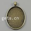 Zinc Alloy Pendant Cabochon Setting, Oval, plated Approx 