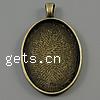 Zinc Alloy Pendant Cabochon Setting, Oval, plated Approx 