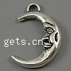 Zinc Alloy Jewelry Pendants, Moon, plated cadmium free Approx 2mm, Approx 