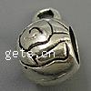 Zinc Alloy Bail Beads, Drum, plated Approx 1mm, Approx 