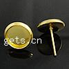 Brass Earring Stud Component, plated, without earnut cadmium free Approx 16mm 