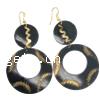 Iron Drop Earring, Calabash, plated, 25mm, 48mm 