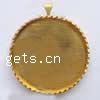 Brass Pendant Cabochon Setting, Flat Round, plated 26mm Approx 4mm, Inner Approx 25mm 