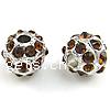 Rhinestone Zinc Alloy Beads, with Zinc Alloy, Round, plated, with Mideast rhinestone nickel free, Grade A Approx 3mm 