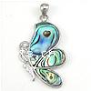 Abalone Shell Pendants, Brass, with Abalone Shell, Butterfly, platinum color plated Approx 5mm 