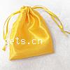 Satin Jewelry Pouches Bags, Rectangle, solid color, gold 