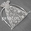 Organza Jewelry Pouches Bags, with flower pattern & translucent 