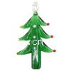 Pendentifs Lampwork de Noël, chalumeau, arbre de noël, vert, 40-75mm Environ 7mm, Vendu par PC