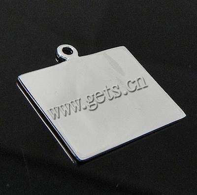 Etiqueta de plata de rey, plata de ley 925, Rectángular, chapado, más colores para la opción, 22.3x18.3x1mm, agujero:aproximado 2mm, Vendido por UD