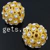 Ball Rhinestone Spacer, with Zinc Alloy, Round, plated 26mm Approx 3.5mm 