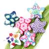 erles fimo en fleur, argile de polymère, à 5 pétales, couleurs mélangées Environ 2mm, Vendu par PC