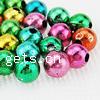 Kunststoff Pony Perlen, rund, plattiert, gemischte Farben, 12mm, Bohrung:ca. 2mm, ca. 550PCs/Tasche, verkauft von Tasche