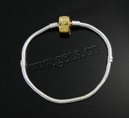 Brass European Bracelet Chain, plated, more sizes for choice & two tone, 3mm, Sold By PC