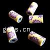 Tube Polymer Clay Beads, with flower pattern Approx 1.5mm 