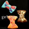 Polymer Clay Jewelry Beads, Bowknot, with flower pattern 
