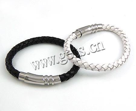 Cowhide Bracelets, 316 stainless steel magnetic clasp, more colors for choice, 7mm, Sold By Strand