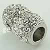 Rhinestone Zinc Alloy European Beads, Tube, plated, with Mideast rhinestone & without troll nickel, lead & cadmium free Approx 6mm 