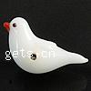Perles murano animaux, chalumeau, oiseau, blanc Environ 2mm, Vendu par PC