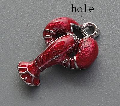 Zinc Alloy Enamel Pendants, Lobster, plated, more colors for choice, 17x14x4mm, Hole:Approx 2mm, Sold By PC