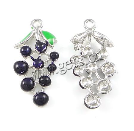 Zinc Alloy Enamel Pendants, Grape, plated, more colors for choice, 29x15x4mm, Hole:Approx 2mm, Sold By PC