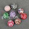 Round Polymer Clay Beads, with rhinestone, mixed colors, 12mm Approx 2mm 