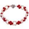 Coral Pearl Bracelet, Freshwater Pearl, 5-6mm,6mm .5 Inch 