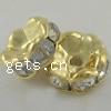 Wave Rondelle Rhinestone Spacer, Brass, plated, with Mideast rhinestone 5mm Approx 1.5mm 