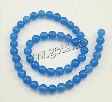 Dyed Jade Beads, Dyed Marble, Round, more sizes for choice, blue, Length:15 Inch, Sold By Strand