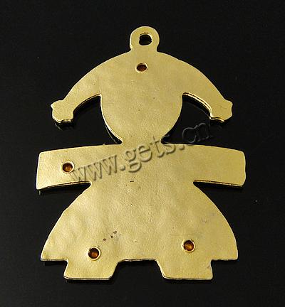 動物形の真鍮製ペンダント, 銅, キャラクター, メッキ, ライン石のある, 無色, 50x37x1.5mm, 穴:約 2.5mm, 売り手 パソコン